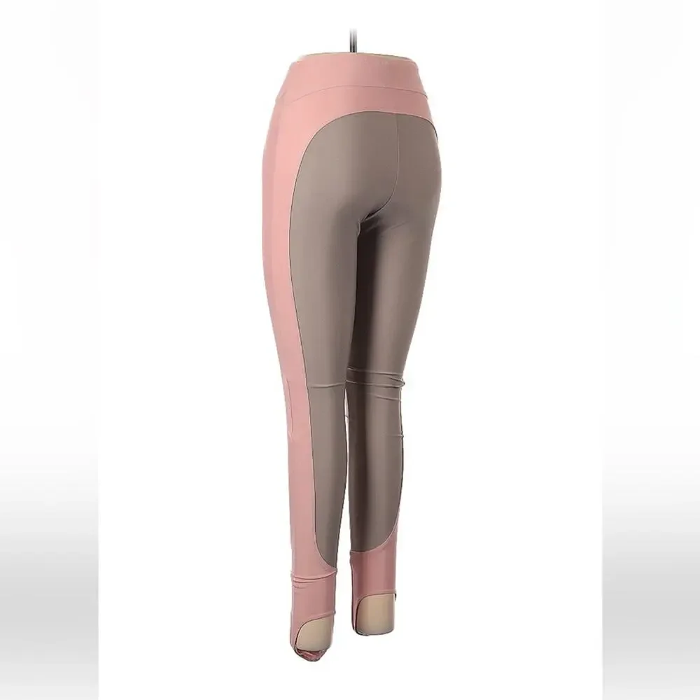 Out From Under Urban Outfitters pink and taupe stirrup leggings, size medium‎